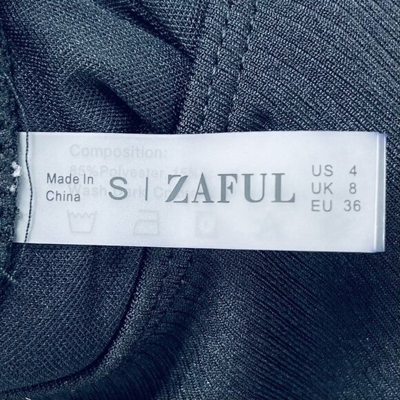 Zaful Bikini Size S Women’s Ruffle Swinsuit High Waist Side Tie Two Pieces Black - Picture 7 of 13